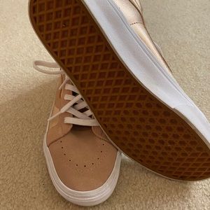 Women’s Vans Rose Gold Metallic & Suede High Top